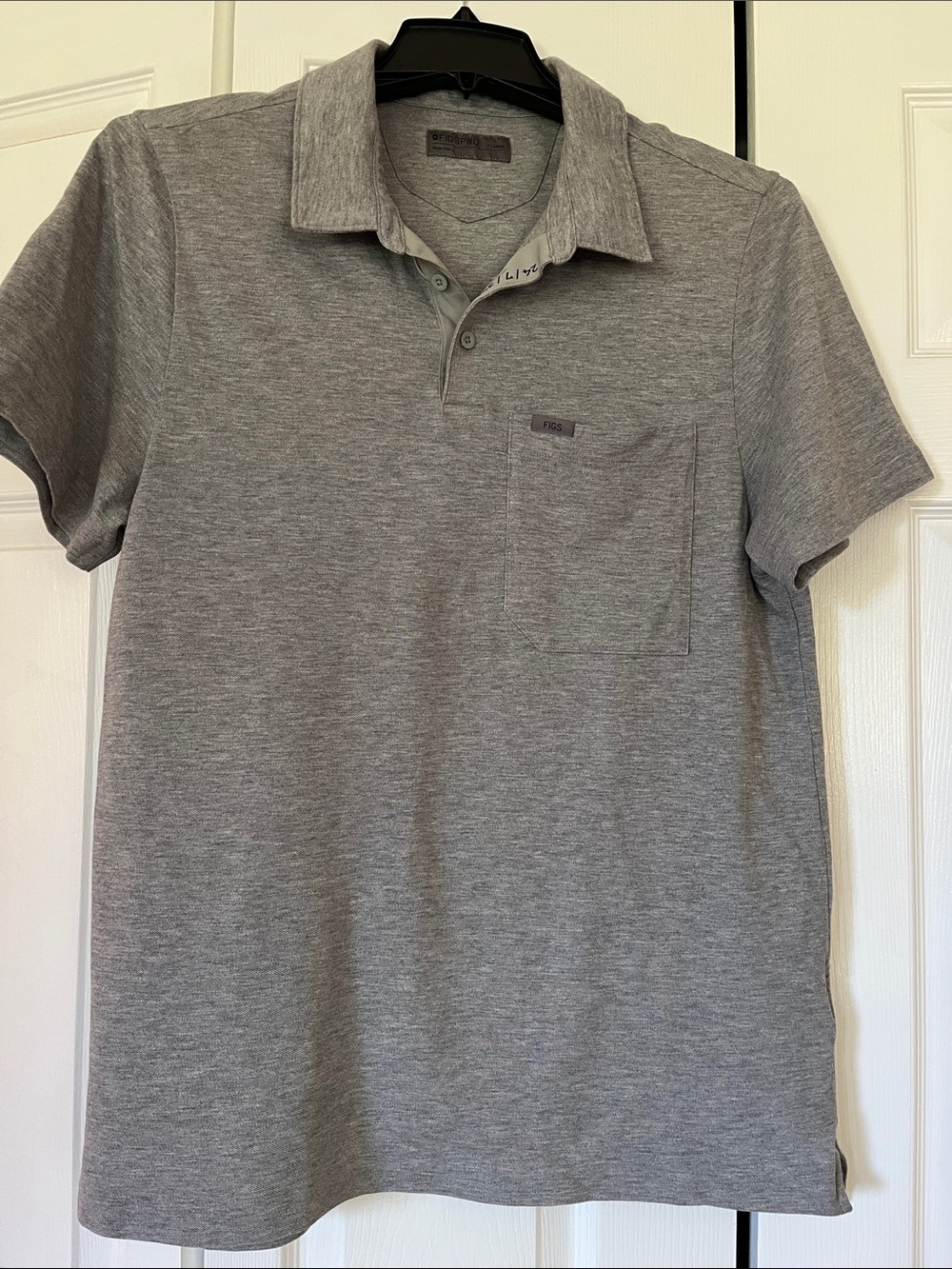 Figs Men's Heather Gray Polo with Chest Pocket